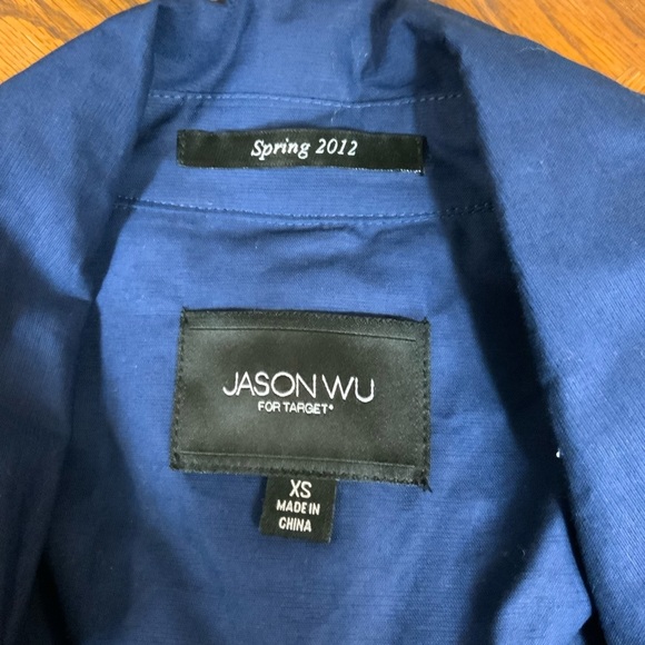 Jason Wo x Target worn by Blake Lively navy Blue double breasted trench coat XS - Picture 10 of 16